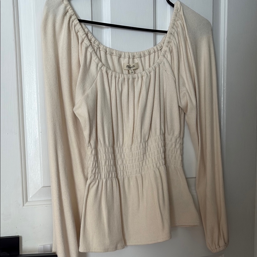 Cream Long Sleeve Top